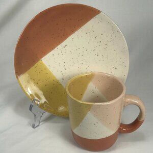 Abbott Collection. Colorful snack plate and coffee mug